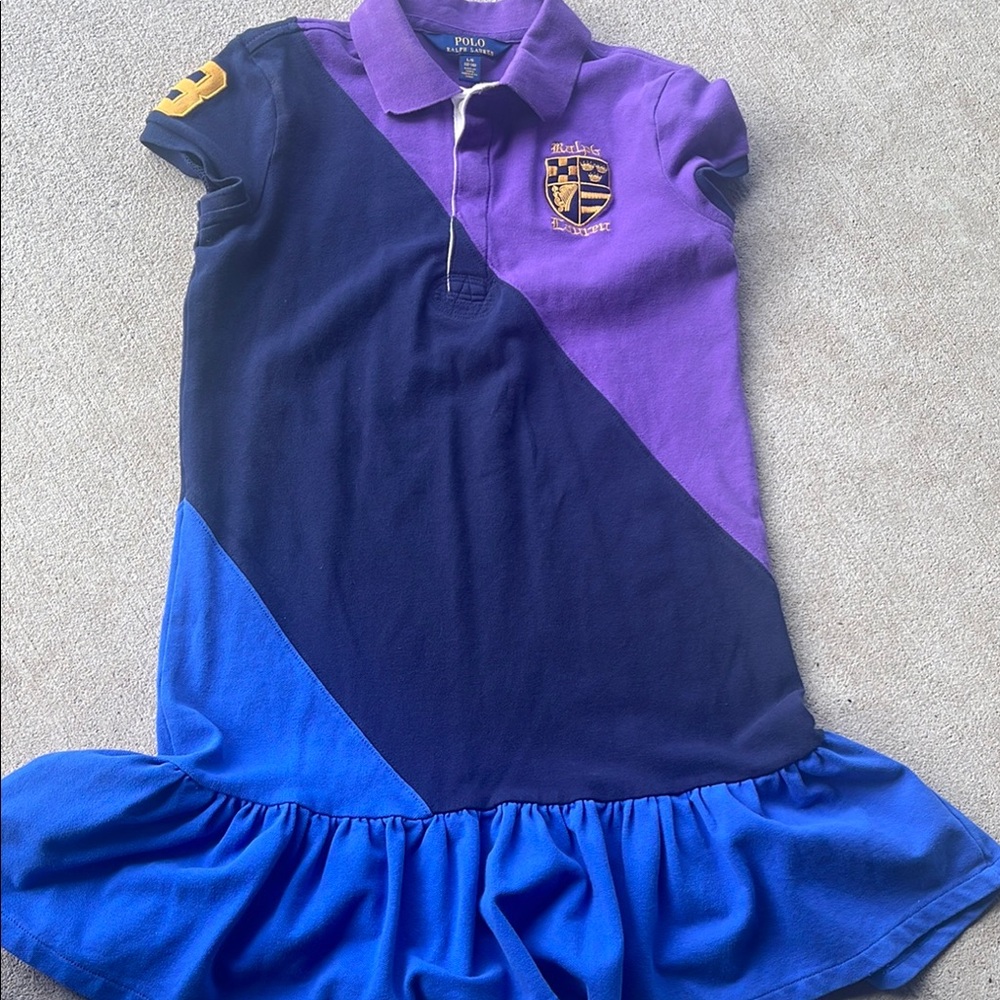 Ralph Lauren Purple and Blue Casual Polo Dress